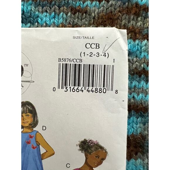 Butterick Sewing pattern 5876 toddler girls Aline dress size 1 2 3 4 - Picture 2 of 8